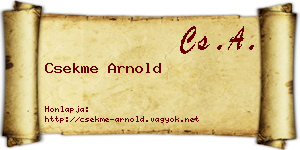 Csekme Arnold névjegykártya