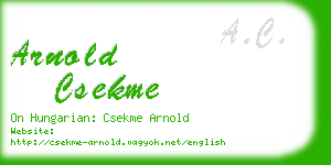 arnold csekme business card